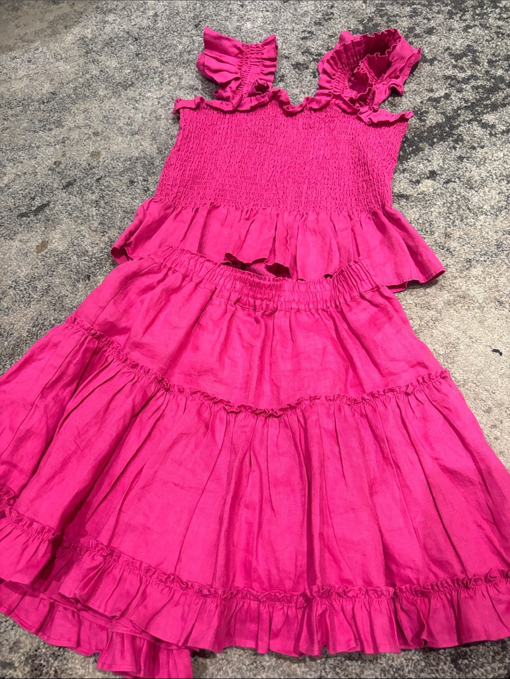 Hill House Kids Hot Pink Ruffle Tank & Tiered Skirt Set